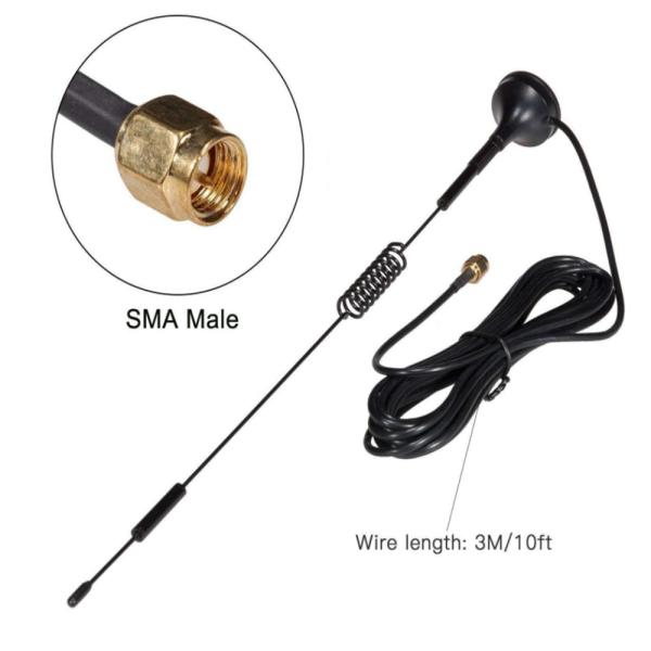 3m RG174 Cable Uhf Magnetic Mount Antenna 2.4G Magnetic Base Connector 698~2700MHz