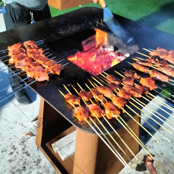 850mm Diameter Corten Steel Fireplace Grill Smoker Bbq Grill INTERTEK Certified