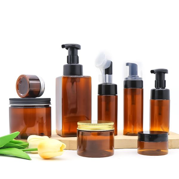 Amber PET Foam Pump Bottle with UV Light Protection Leak-Proof Design and BPA-Free Material for Skincare