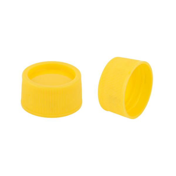 Yellow Striped PP Plastic Screw On Cap Covers Rotating And Sealed Cap For Skin Care