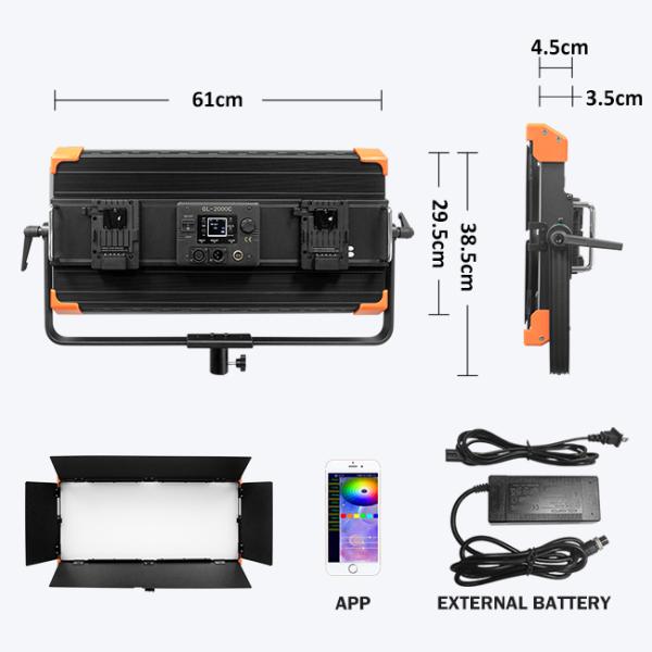 Полный металл Rgbw светодиодный фотоаппарат 200w Телевизионное оборудование Cri 95ra Для освещения видеостудии
