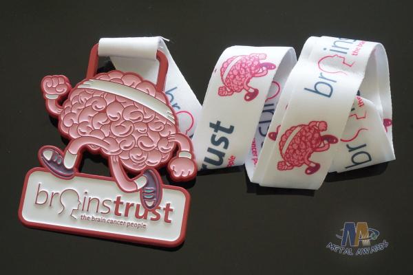 Die Cast Brain Trust Custom Metal Medallions Spray Light Red Color