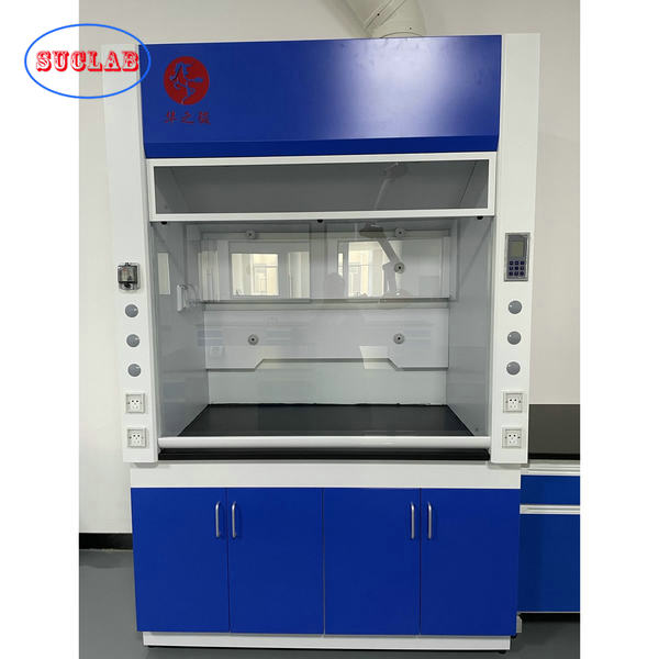 Dark Blue Laboratory Fume Hood With Lower Noise Blower For Ventilation System