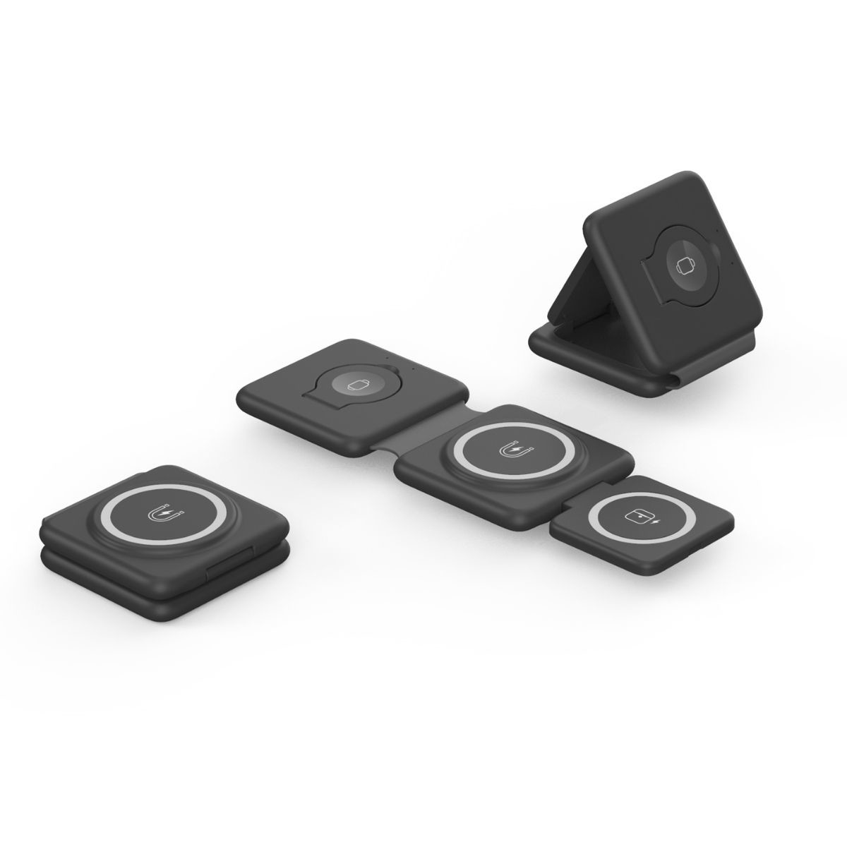 Многочисленные устройства 3 в 1 беспроводное зарядное устройство Travel RTOPS Magnetic Wireless Charger