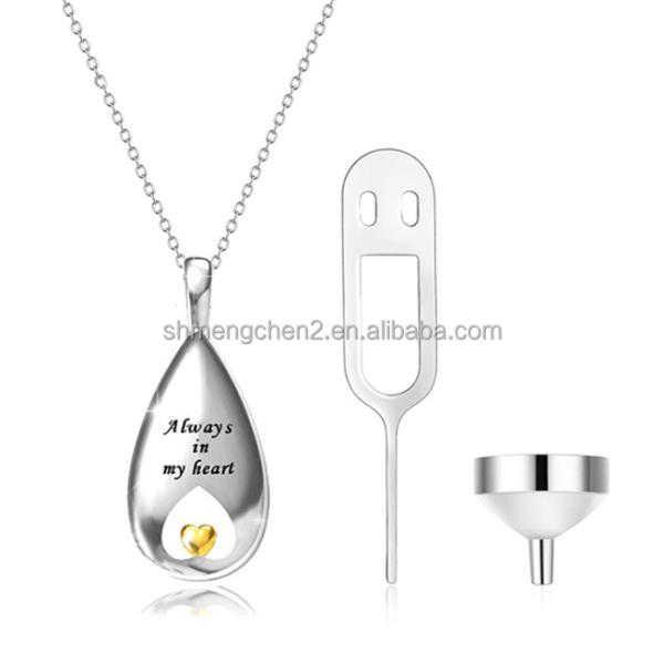 Jewelry Type Pendants or Charms 925 Sterling Silver Waterdrop Cremation Pendant