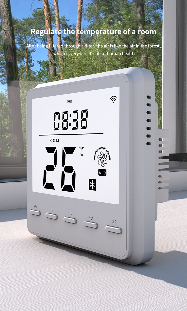 Central Air Conditioning Thermostat for Fan Coil System Control