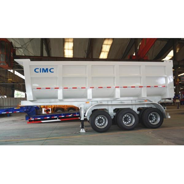 35 Ton Tri Axle Tipper Semi Trailer With Hydraulic Mechanic Suspension
