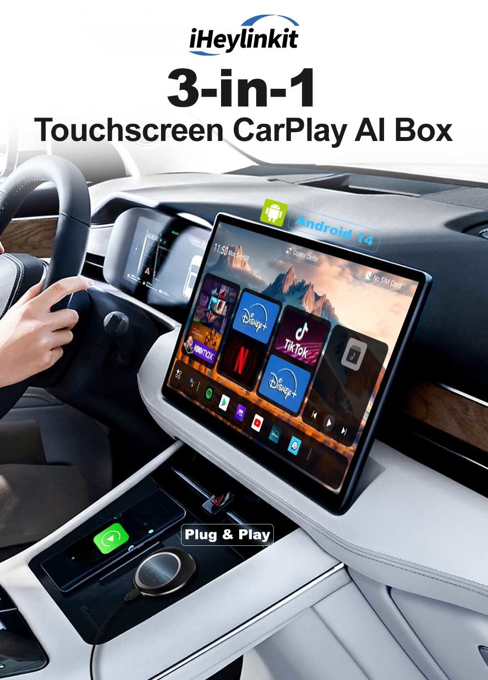 QCM6125 Octa core Mic Ai Universal CarPlay Box for AUDI A8 A8L