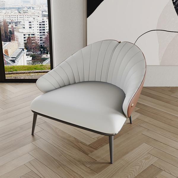 75cm Leisure Leather Lounge Chair Hotel Furniture Wooden Lounge Chair