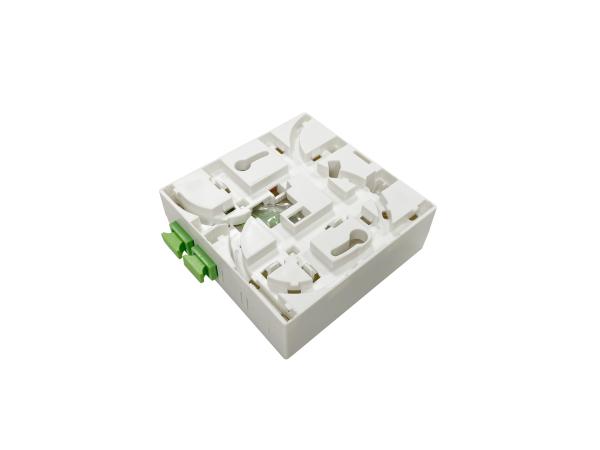 4 portas caixa de saída de fibra óptica interior FRB-4C para DIN 35mm montado em rack OTB branco