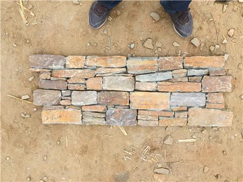 Natural stone Cement Back Ledge Stone , External Stone Wall Cladding With Cement Backing
