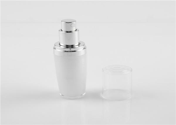 Acrylic Plastic Pump Airless Cosmetic Bottles Blue 15ml Silk Screen Printing