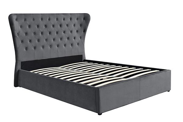 Cabeceira alta cama adornada do armazenamento de veludo