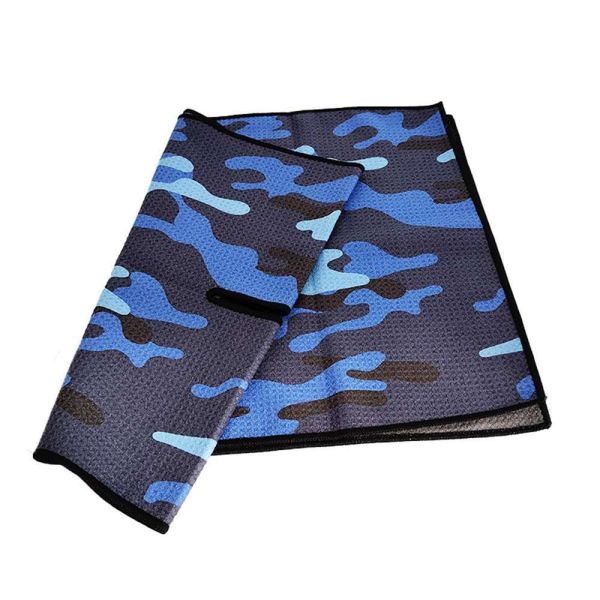 Absorbent Golf Cleaning Towel Custom Logo with Center Hole Waffle Microfiber Golf Towel