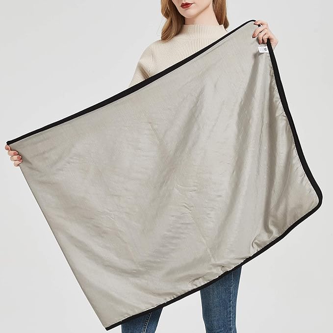 EMF Shawl Wrap Poncho 100% Sliver Fiber Fabric Liner Blanket 5G WiFi Cell Towers Shielding