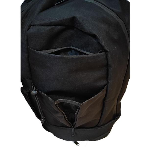 Fashionable Simple Big Capacity Nylon Leisure Backpack Multi Function Black Color