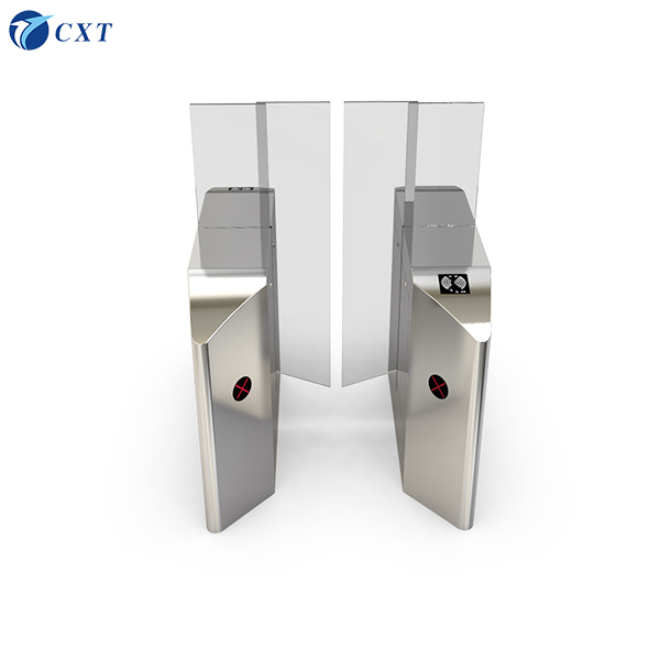 Glass Sliding Turnstile with AC220 Voltage and Tempered Glass Stainless Steel Construction for Secure Access Control