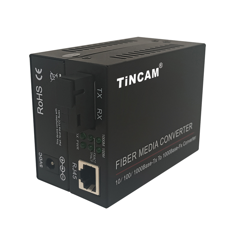 Gigabit Fiber Media Converter 1G 1-Port RJ45 to SC Single-Mode Single-Fiber 20km