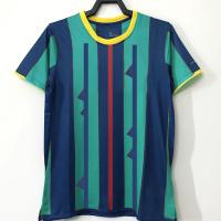 Jérsei de futebol retro vermelho azul dos homens da camisa dos jogos T do futebol da tela retro da camiseta de futebol