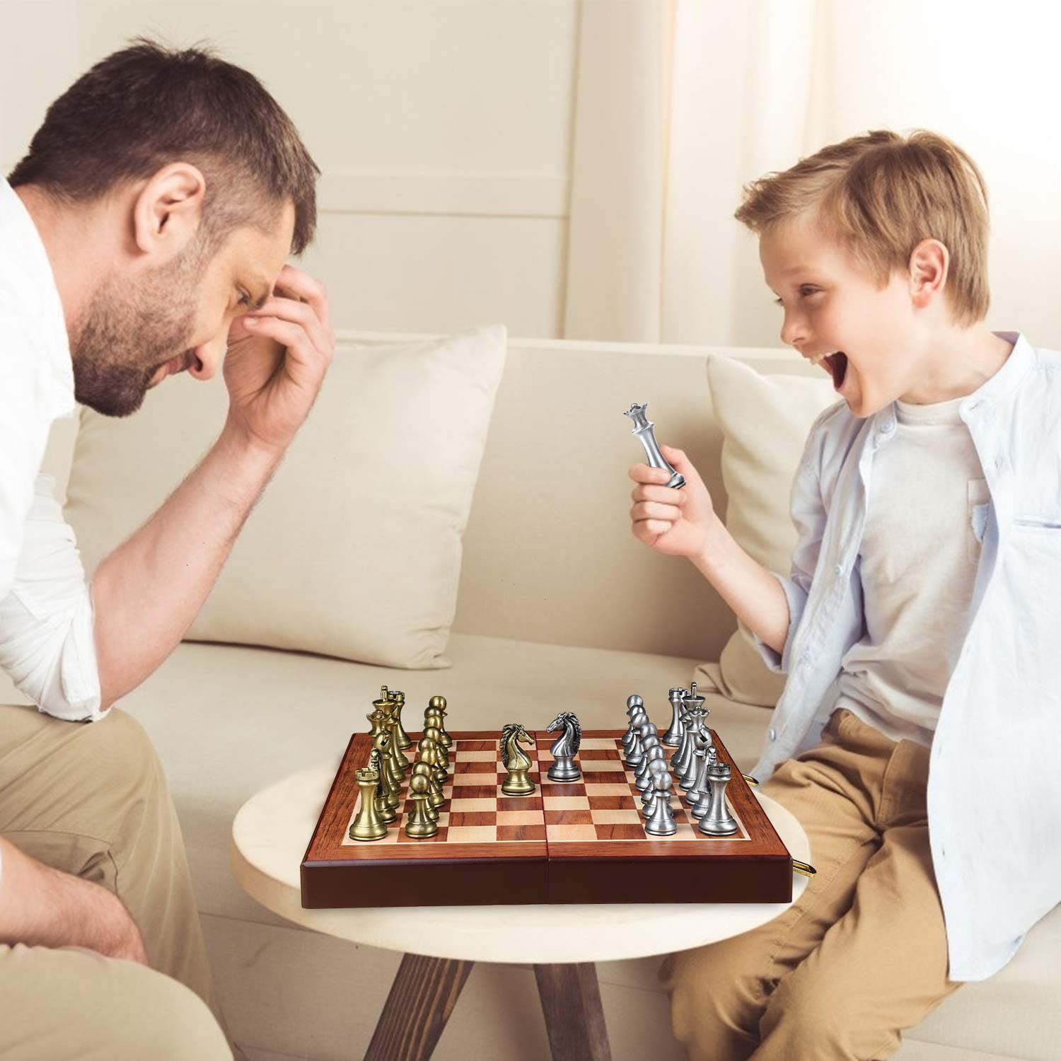 Customizable Logo High-grade Zinc Alloy Eco-Friendly Metal Chess Set for Chess Game Competition