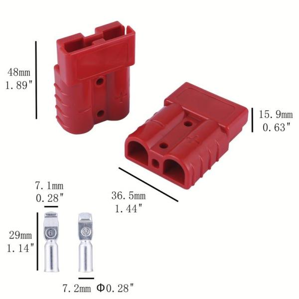 Быстрый высокопоточный провод 50А Андерсон вставка Электрический вилочный погрузчик Батарея взаимосвязанности Ключ к питанию типа лезвия