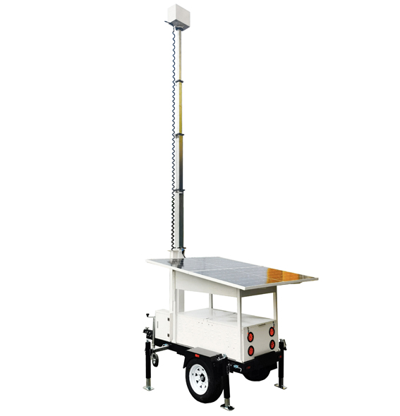 OEM 6,5 м мачты солнечного наблюдения прицеп с 2 * 435W солнечных панелей