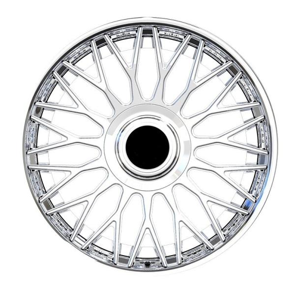Custom Forged Chrome deep dish 2 piece wheels rims for 18 to 24 inch cars