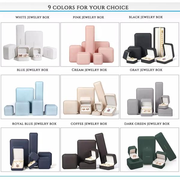 Custom Logo Jewelry Packaging Box High End Pu Leather Material