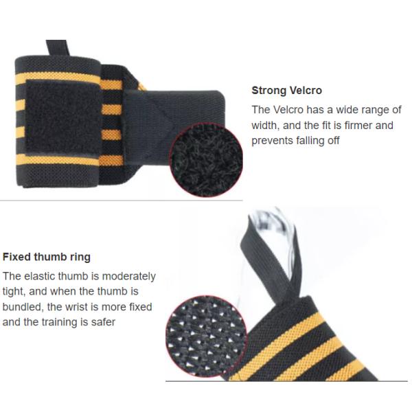 Custom Logo Sports Protective Gear Nylon Webbing Weight Lifting Wrist Wraps