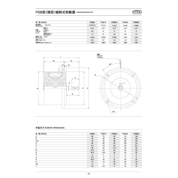 Magnetic Powder Brake Max. speed 1800rpm DC 24v Industrial Machinery Micro Brake