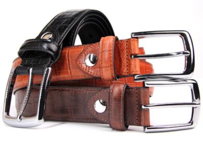 1,3 ceinture occasionnelle en cuir véritable large avec le modèle en bambou de relief