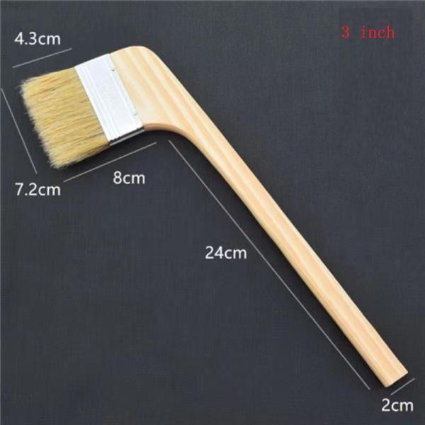 Grado industrial de manejo curvado pincel de pintura de 1,0 pulgadas-4 pulgadas de largo de madera cabeza doblada para la pintura de barco de barrido de polvo