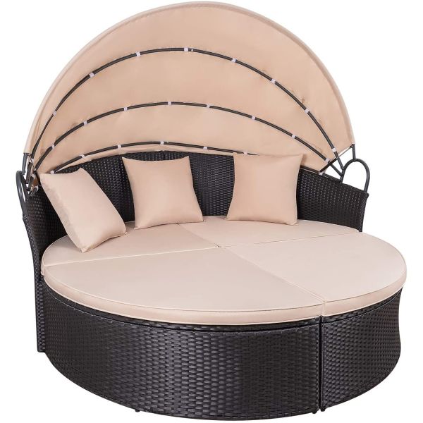 Garden Furniture Outdoor Low Price PP Injection Wicker Garden Outdoor Plastic Rattan Sofa Set Black Waterproof Party Seat
