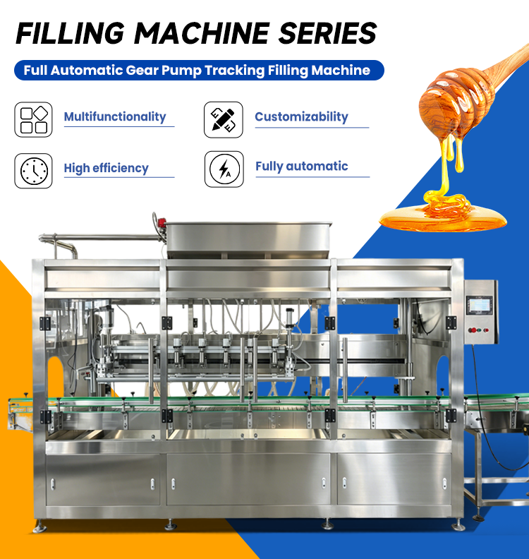 Professional Smooth Yellow Mustard Paste Mild Spice Condiment Packing Automatic Tracking Gear Pump Filling Machine