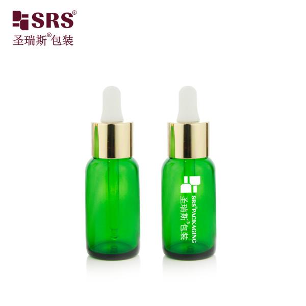 30ml 60ml prontos para envio garrafas de vidro de alumínio de cor verde com conta-gotas