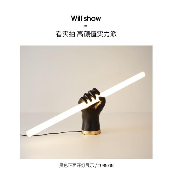 Modern Minimalist Wall Lighting Handshake Sculpture Bedroom Bedside Fist Hand Long Wall Light(WH-OR-249)