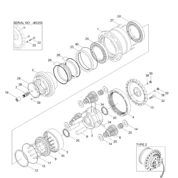 XKAH 00908 Hyundai Spare Parts R140LC 7 R210LC 7 1st Carrier Assy XKAH 00908 Hyundai Spare Parts R140LC 7 R210LC 7 1st Carrier Assy