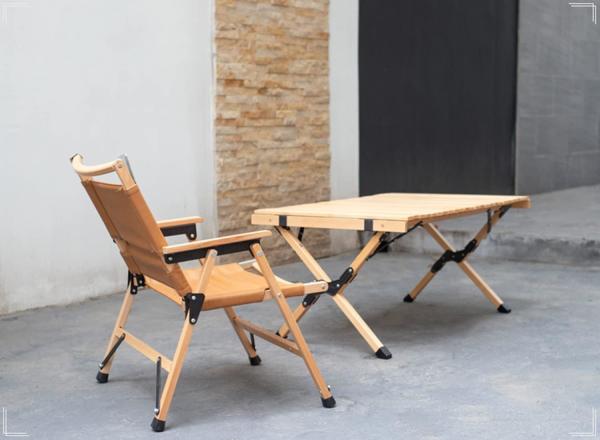 Kermit Chair Foldable Portable Ultra-Light Metal Chair, Portable Wood Beach Chairs, Outdoor Folding Chair