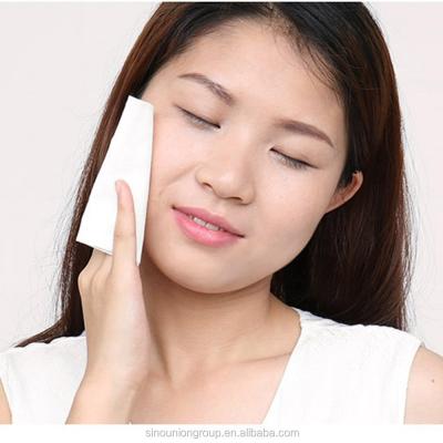 Toalhetes secos não tecidos descartáveis ​​para cuidados pessoais pacote macio lenço de algodão facial