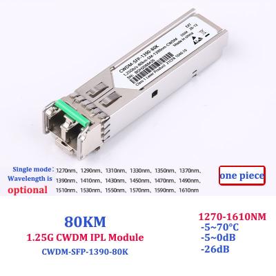 Único módulo CWDM-SFP-1390-80K do transceptor 1.25G CWDM IPL da fibra do gigabit