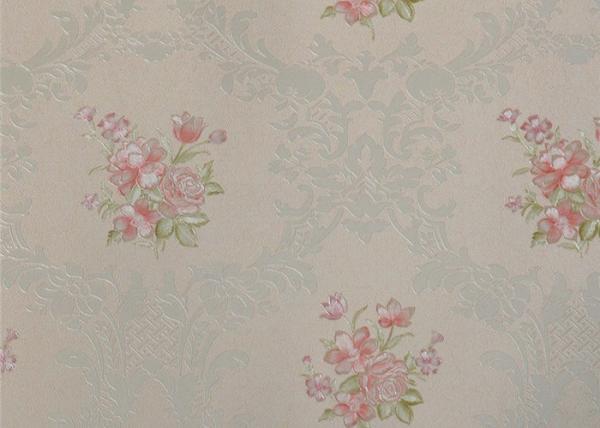 PVC 3D Cheap Discount Wallpaper / Country Style Wallpaper With Rose Pattern , 0.53*10M