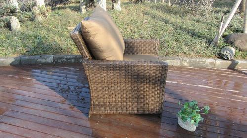 5 Seat Back Cushion Outdoor Rattan Sofa Set For Hotel Poolside