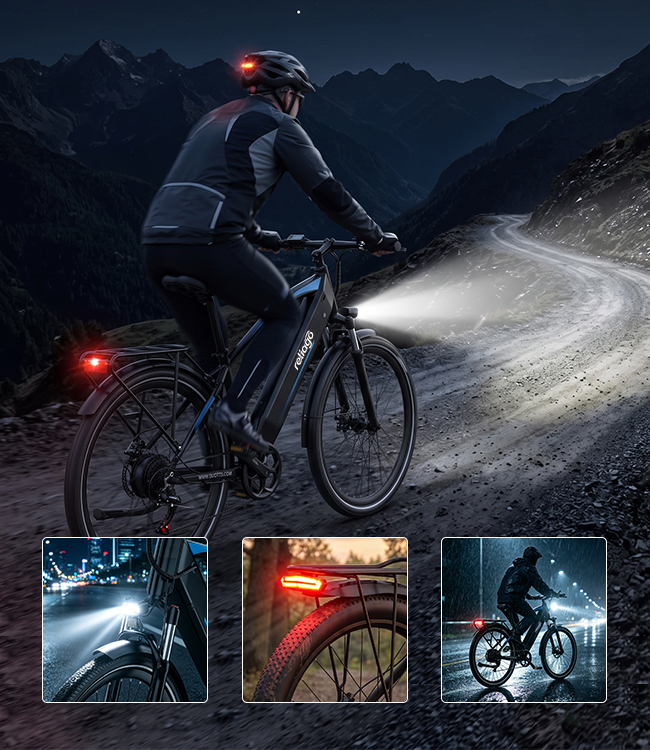 Ebike Rear Tail Light LED For Duotts C29 Electric Bicycle Safety Brake Taillight Replacement