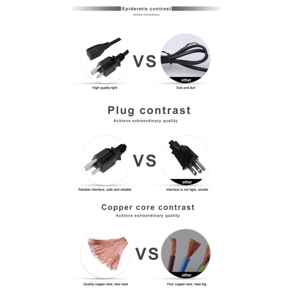 6ft NEMA 5-15P to 5-15R 3-Prong Extension Cord 16AWG 125V