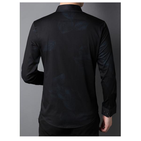 Camiseta de mano larga de viscosa/poliéster/espandéx para camisas de hombre