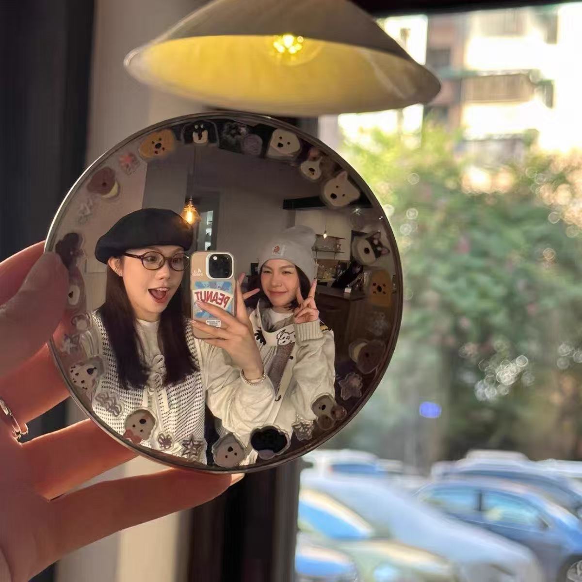 Customizable Acrylic Dome Mirror Printed For Daily Makeup Travel And Photo Props
