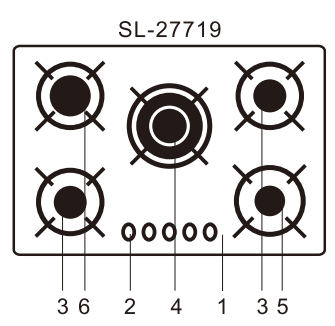 7mm Tempered Glass Gas Cooktop 1.5V DC Igniter Heat Resistance Corrosion Protection