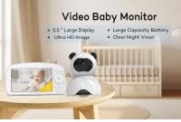 5.5 pulgadas LCD monitor de vídeo para bebés de dos vías audio hablar Ir visión nocturna monitor de bebés