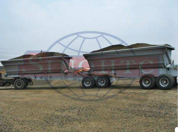 60 Ton Double Axle Dump Trailer 13 / 16 Ton Axle Model 28T Landing Gear
