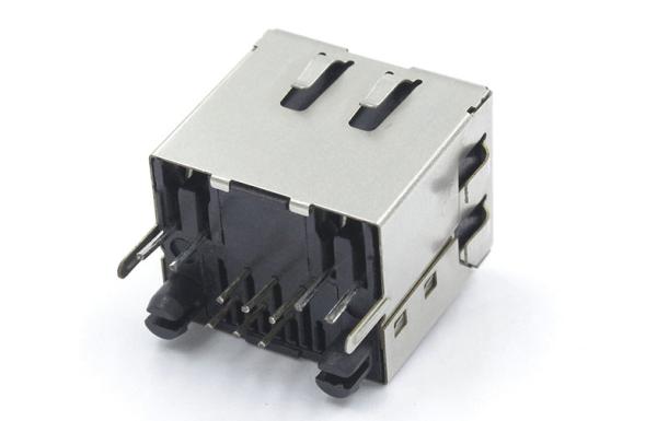 El solo RJ11 PWB portuario Jack 6 pernos 6 entra en contacto con a Shiled EMI Leds TM-52T6611ET2L1